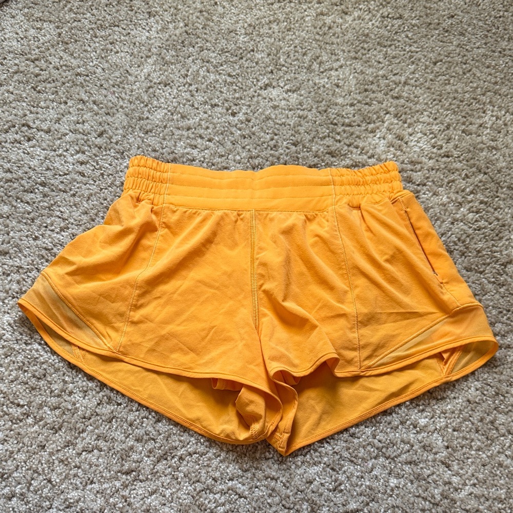 lululemon athletica Orange Hotty Hot Shorts